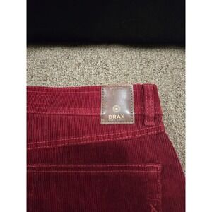 Brax Carlos CT-WA Corduroy Pants Mens 35/34 Burgundy Red Stretch Cotton Trousers